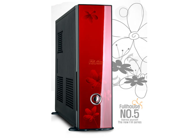 Core i3モデル (花柄赤スリムケース) 自作パソコン 組立パソコン 